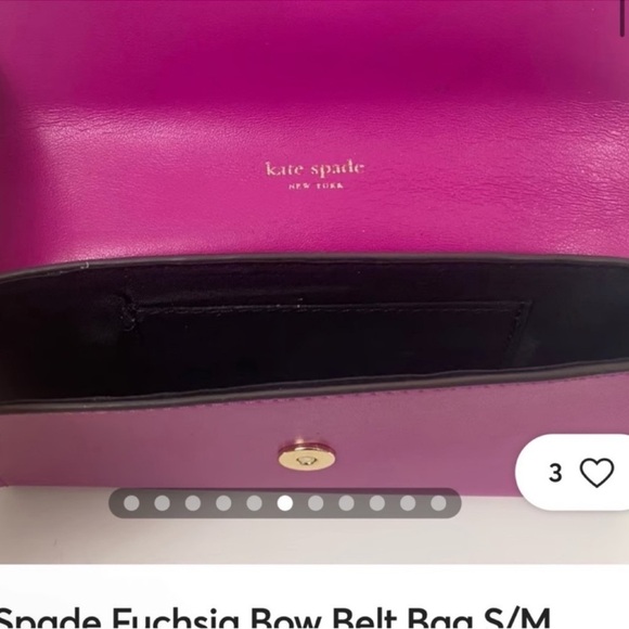 KATE SPADE BERRY PINK BELT BOW BAG! Adjustable up to 40”L! NWT - Picture 4 of 7